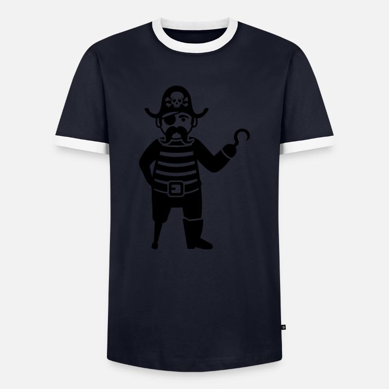 Pirate - Men's Ringer Shirt - navy/white 