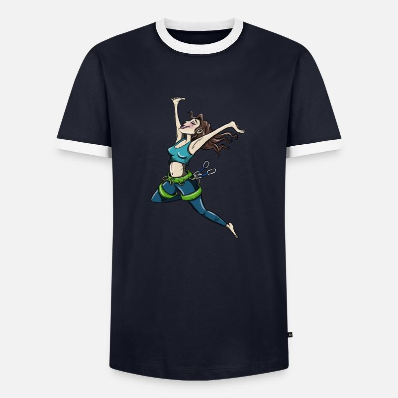 Successful Climb - Männer Kontrast-T-Shirt - Navy/Weiß 