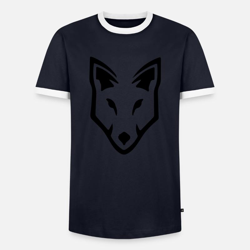 Wolf - Men's Ringer Shirt - navy/white 