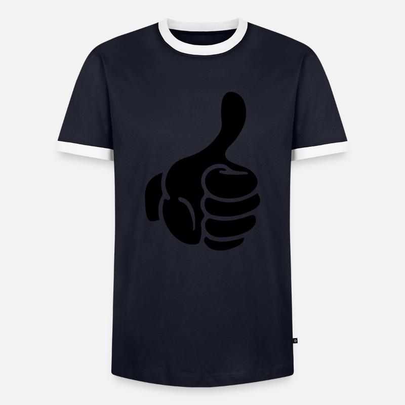 hand thumb like comic - Männer Kontrast-T-Shirt - Navy/Weiß 