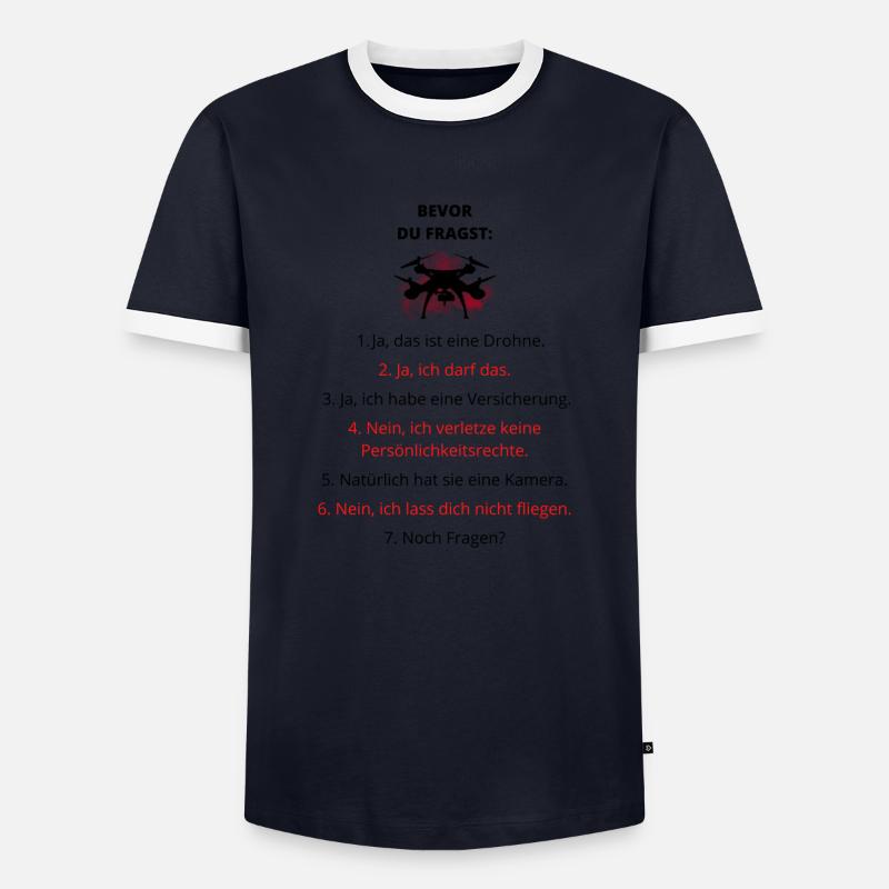 Drohne Spruch - Männer Kontrast-T-Shirt - Navy/Weiß 
