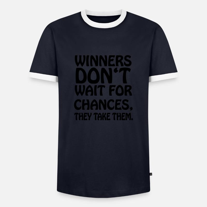 winners_dont_wait1 - Männer Kontrast-T-Shirt - Navy/Weiß 