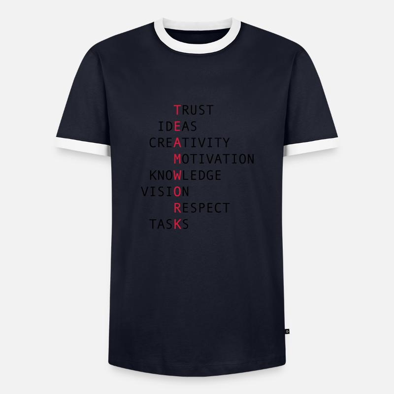 TEAMWORK - Männer Kontrast-T-Shirt - Navy/Weiß 