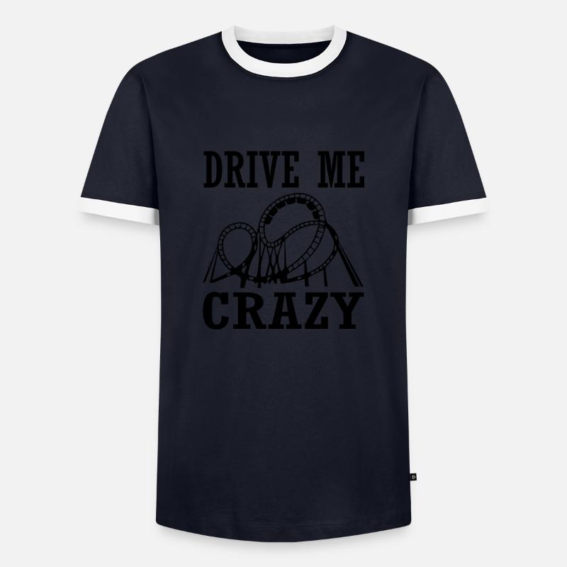 Rollercoaster Achterbahn Freizeitpark - Männer Kontrast-T-Shirt - Navy/Weiß 