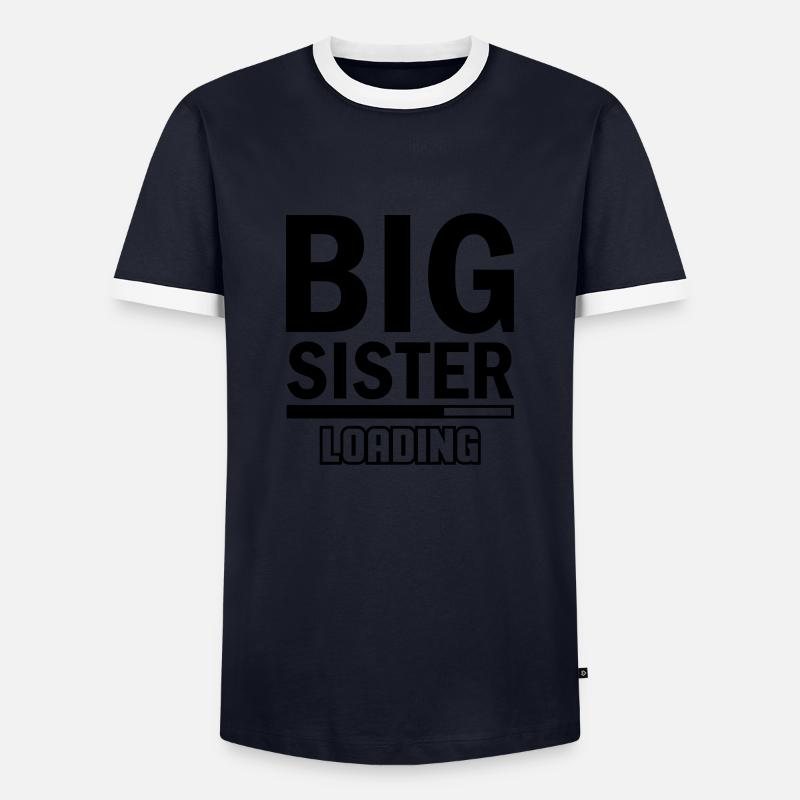 Big Sister Loading - Men's Ringer Shirt - navy/white 