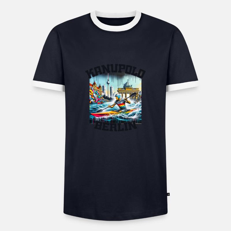 Kanupolo Berlin Graffiti - Männer Kontrast-T-Shirt - Navy/Weiß 
