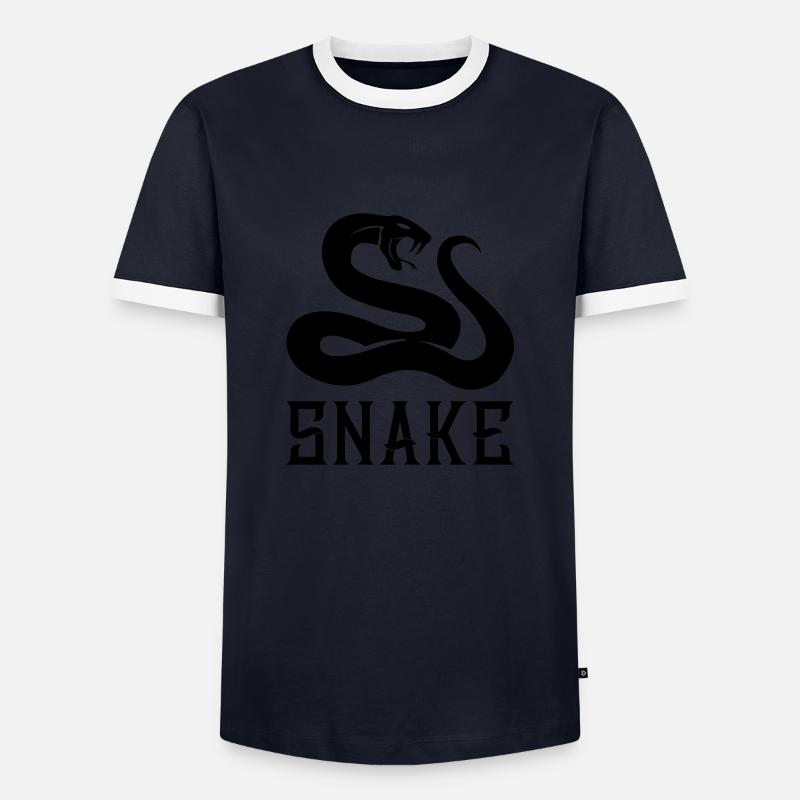 snake - Männer Kontrast-T-Shirt - Navy/Weiß