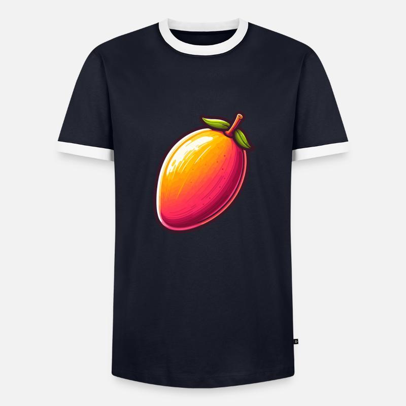 Mango large fruit - Men's Ringer Shirt - navy/white
