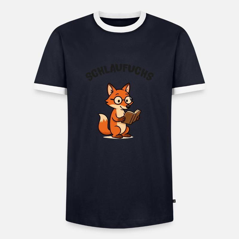 fox schlaufuchs - Men's Ringer Shirt - navy/white