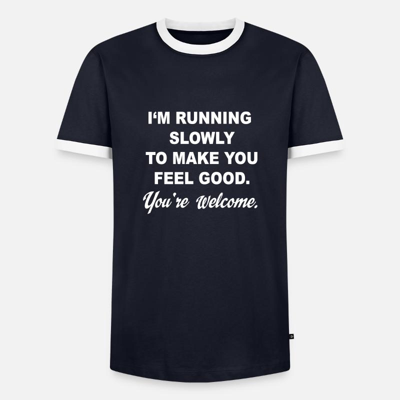 to run - Men's Ringer Shirt - navy/white 