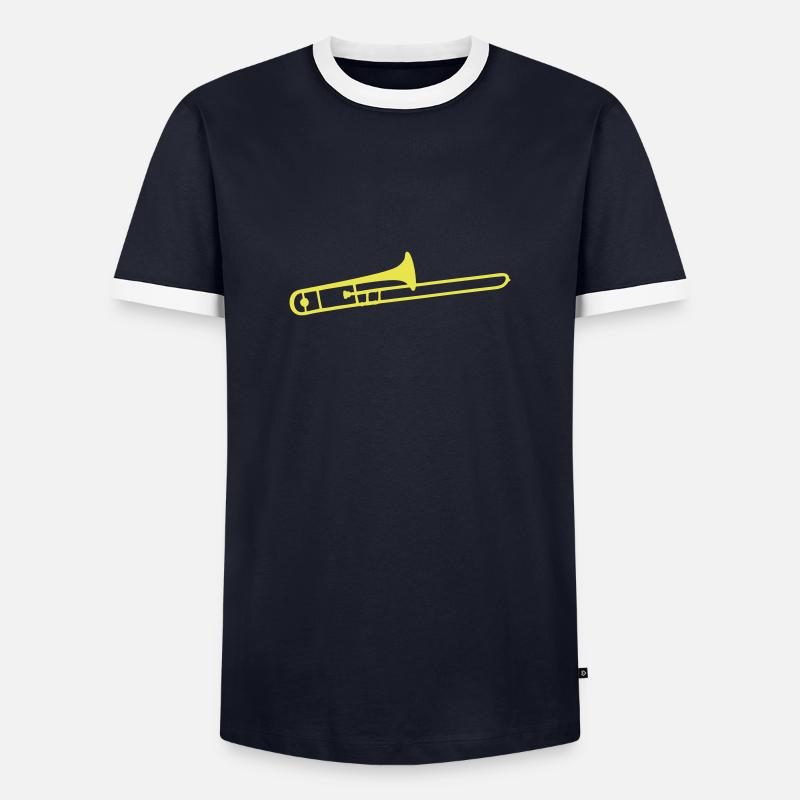 trombone - Men's Ringer Shirt - navy/white 