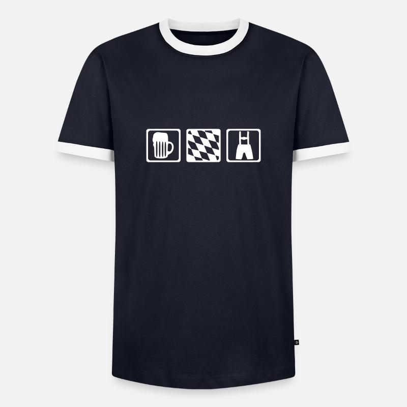 Bavaria Germany - Men's Ringer Shirt - navy/white 