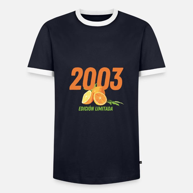 2003 - Edición Limitada - Männer Kontrast-T-Shirt - Navy/Weiß 