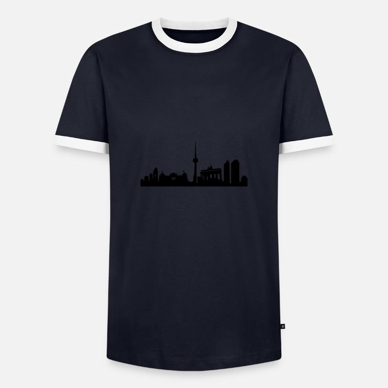 Berlin Skyline - Men's Ringer Shirt - navy/white 