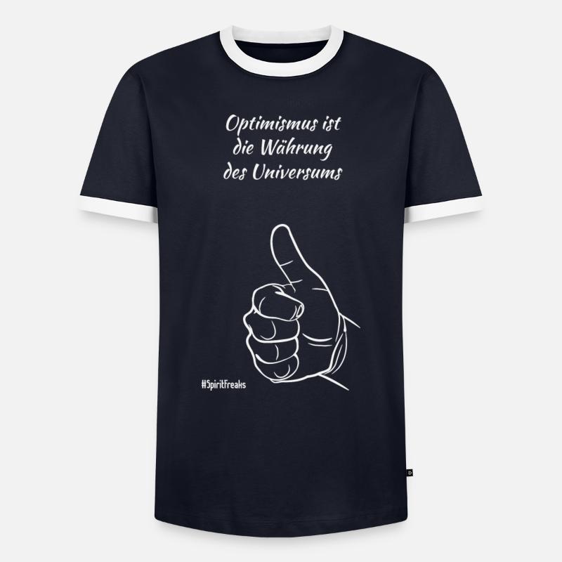 Optimismus - hell - Männer Kontrast-T-Shirt - Navy/Weiß