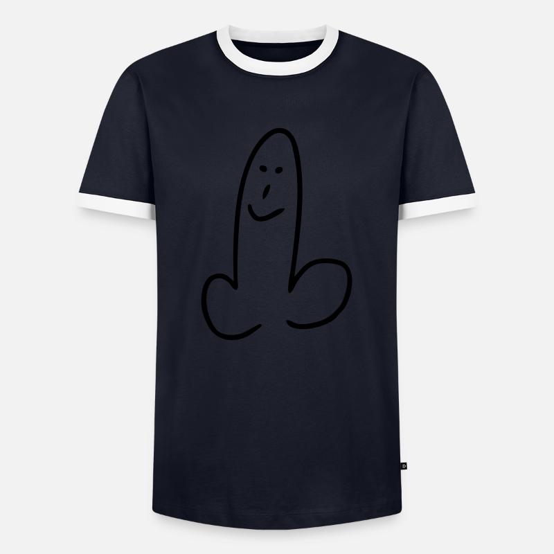 pimmel penis - Men's Ringer Shirt - navy/white