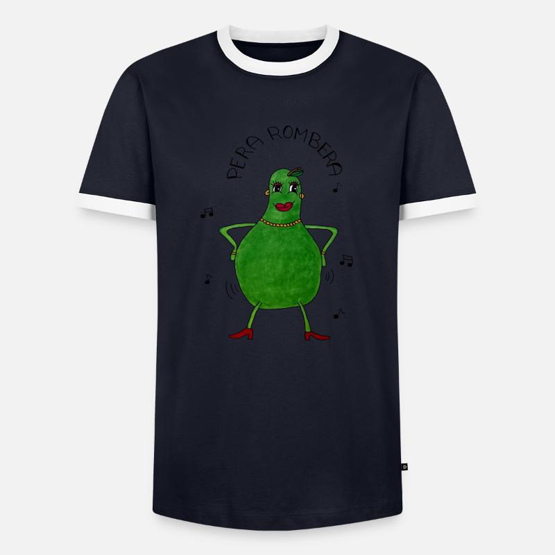 PeraRombera - Männer Kontrast-T-Shirt - Navy/Weiß