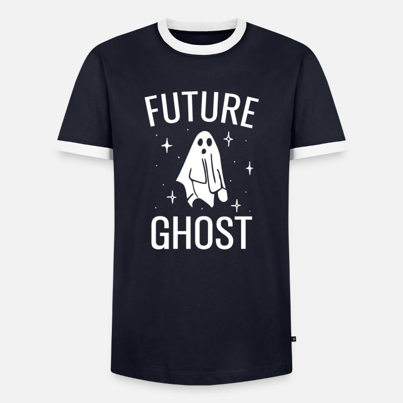 Future Ghost - Männer Kontrast-T-Shirt - Navy/Weiß 