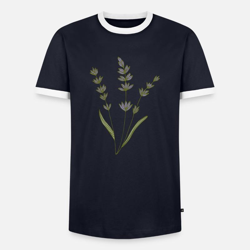 lavender - Men's Ringer Shirt - navy/white