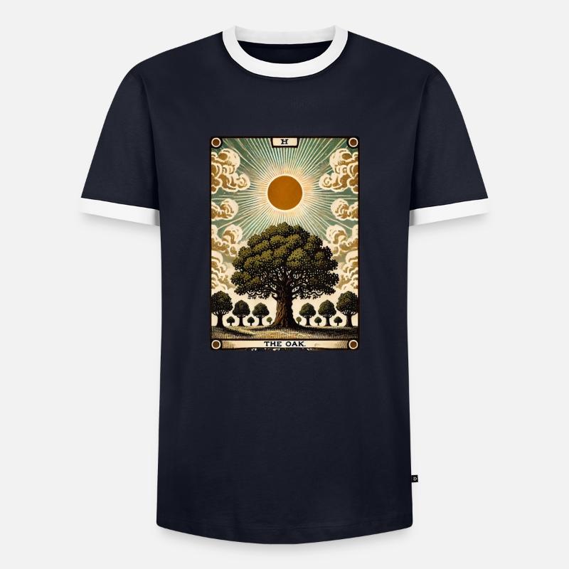 Die Eiche - Männer Kontrast-T-Shirt - Navy/Weiß 