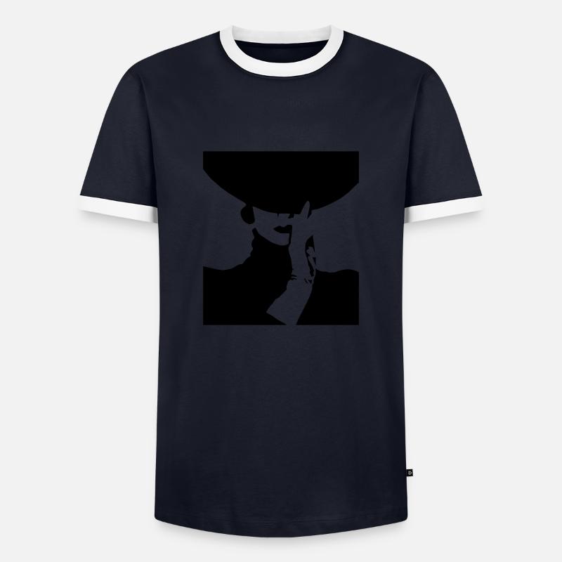 Lady - Männer Kontrast-T-Shirt - Navy/Weiß 