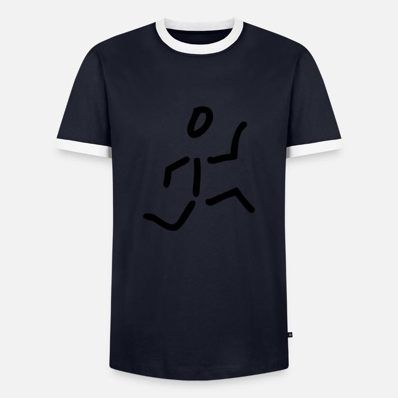 runner - Men's Ringer Shirt - navy/white 