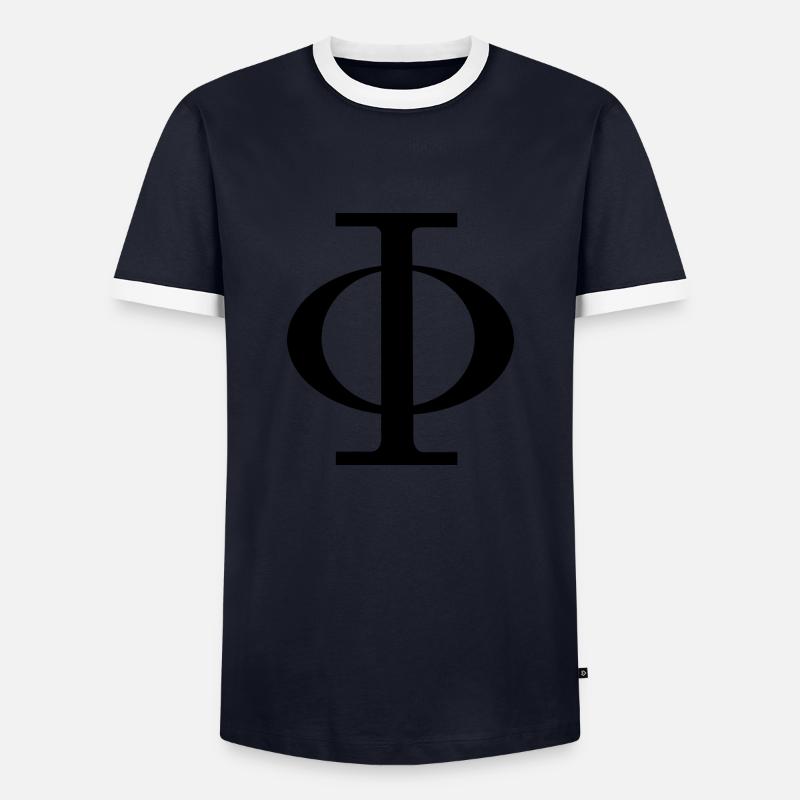Phi - Männer Kontrast-T-Shirt - Navy/Weiß