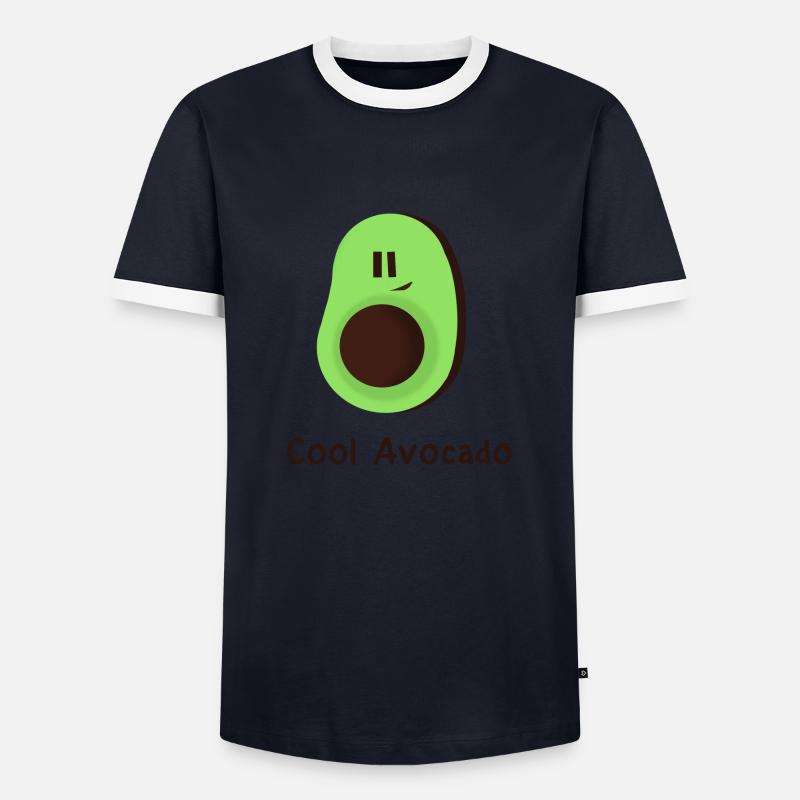Coole Avokado - Männer Kontrast-T-Shirt - Navy/Weiß 
