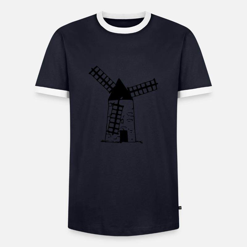 Windmil - Men's Ringer Shirt - navy/white
