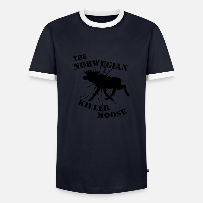 Moose - Men's Ringer Shirt - navy/white 