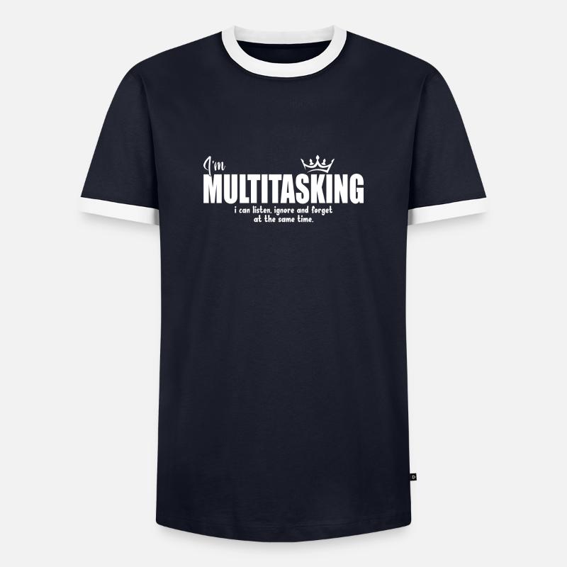 multitasking - Men's Ringer Shirt - navy/white