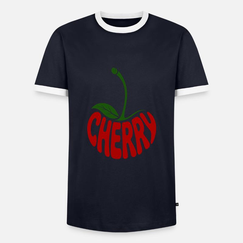 Cherry - Cool Fruit Logo - Men's Ringer Shirt - navy/white 