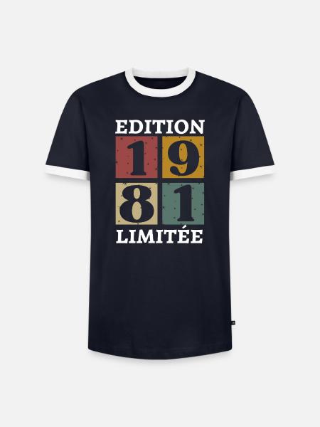 Limitierte Auflage 1981 geboren 1981 - Männer Kontrast-T-Shirt - Navy/Weiß 