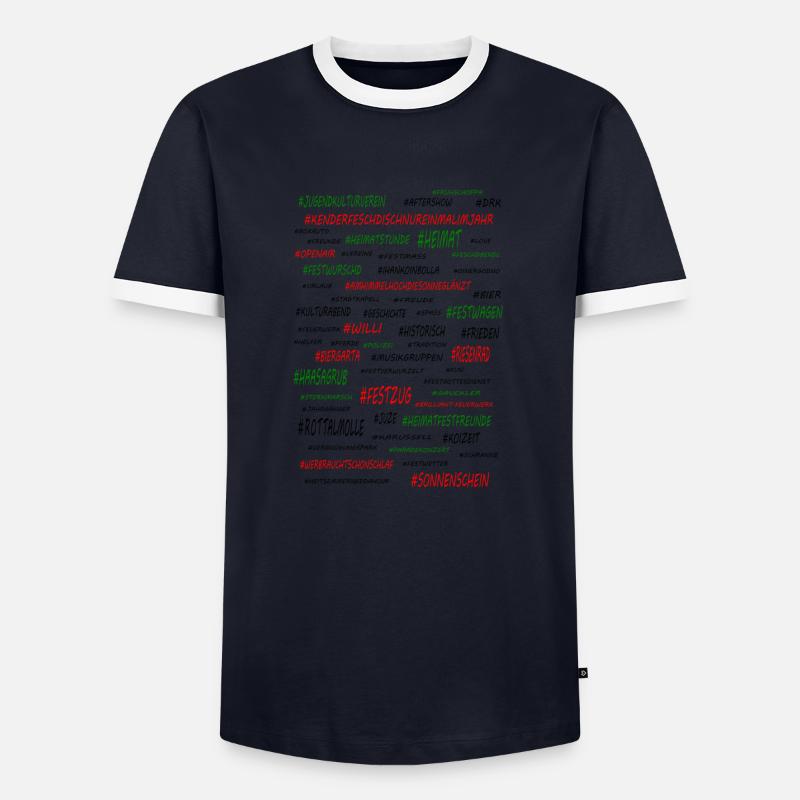 Kenderfesched - Männer Kontrast-T-Shirt - Navy/Weiß 