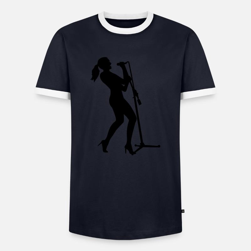 Sängerin - Männer Kontrast-T-Shirt - Navy/Weiß 