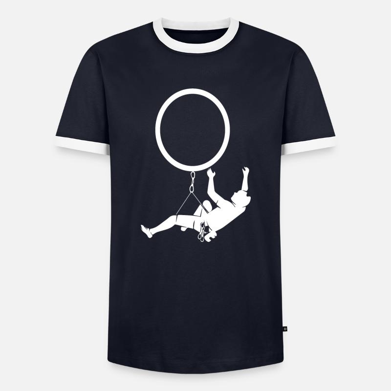 Bouldern Klettern Climbing - Männer Kontrast-T-Shirt - Navy/Weiß 