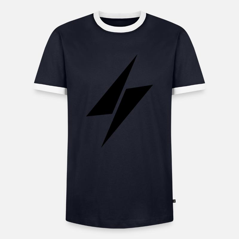 Thunder logo - Men's Ringer Shirt - navy/white 