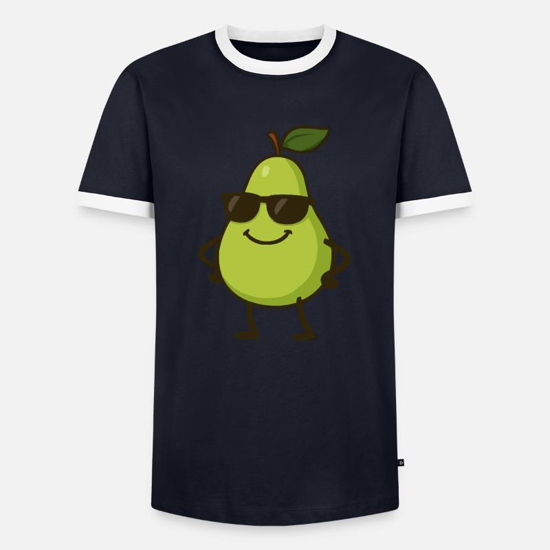 Poire Bande Dessinée Cool - T-shirt contrasté Homme - marine/blanc 