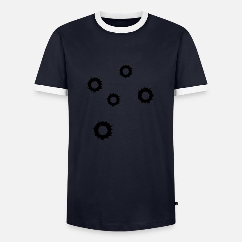 Bullets - Men's Ringer Shirt - navy/white 