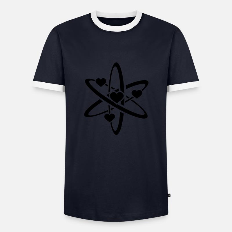 heart atom - Männer Kontrast-T-Shirt - Navy/Weiß
