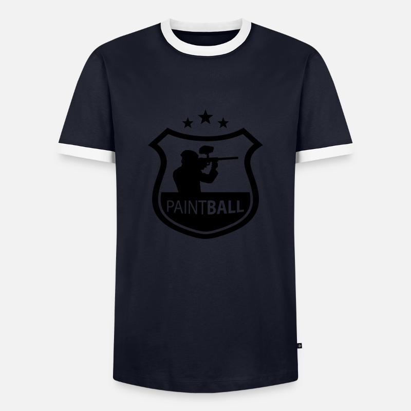 paintball - Männer Kontrast-T-Shirt - Navy/Weiß 