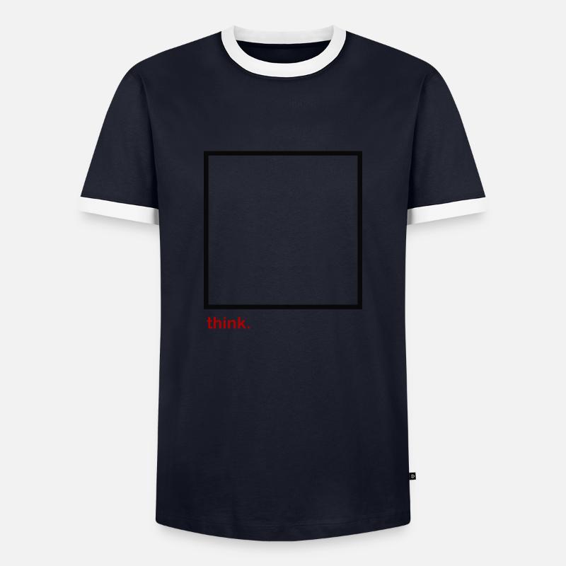 think outside the box - Männer Kontrast-T-Shirt - Navy/Weiß 