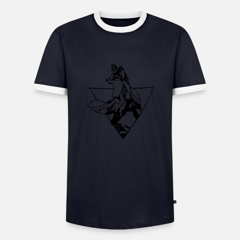 Fox - Men's Ringer Shirt - navy/white