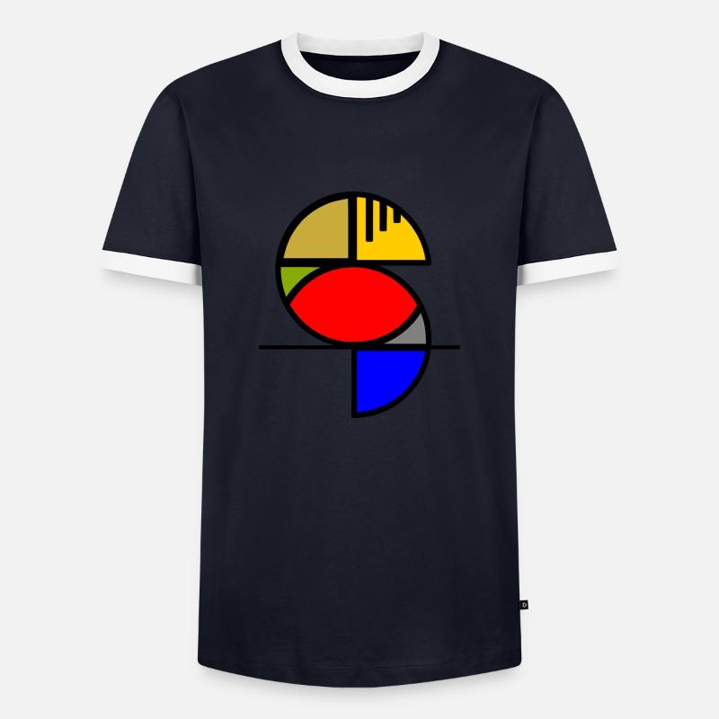 Abstract parrot - Men's Ringer Shirt - navy/white