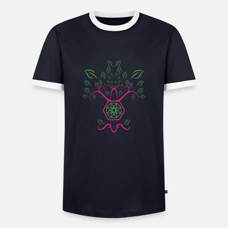 Abstrakter Baum - Männer Kontrast-T-Shirt - Navy/Weiß 
