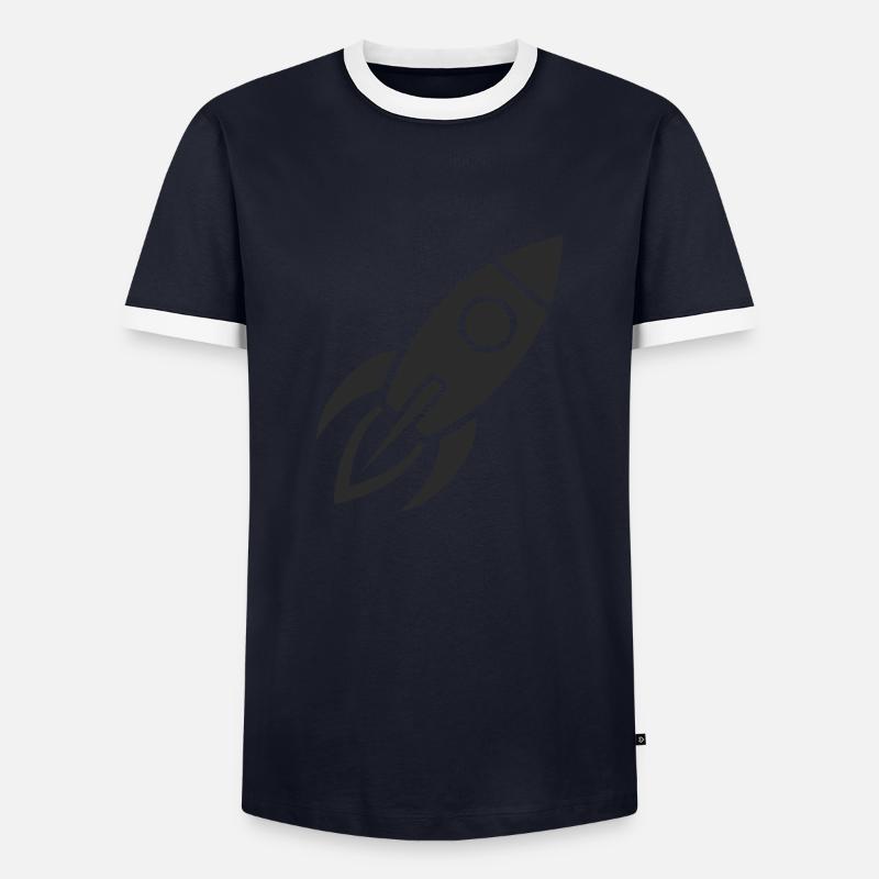 rocket - Men's Ringer Shirt - navy/white