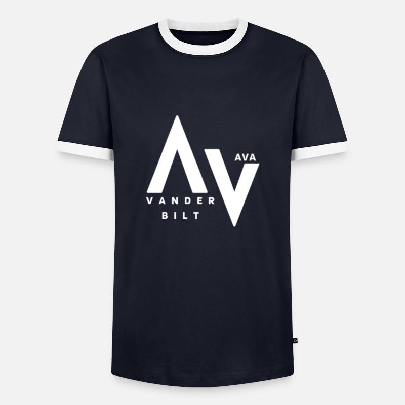 AVA VANDERBILT - Männer Kontrast-T-Shirt - Navy/Weiß 