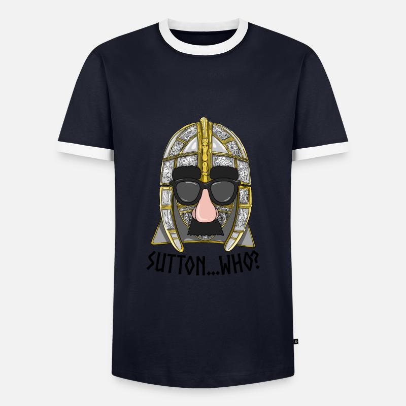 Sutton... Who? - Sutton Hoo - Men's Ringer Shirt - navy/white