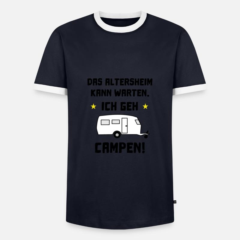 das altersheim kann warten - Männer Kontrast-T-Shirt - Navy/Weiß