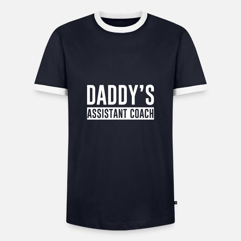 Daddy's Assistant Coach 2 - Männer Kontrast-T-Shirt - Navy/Weiß 